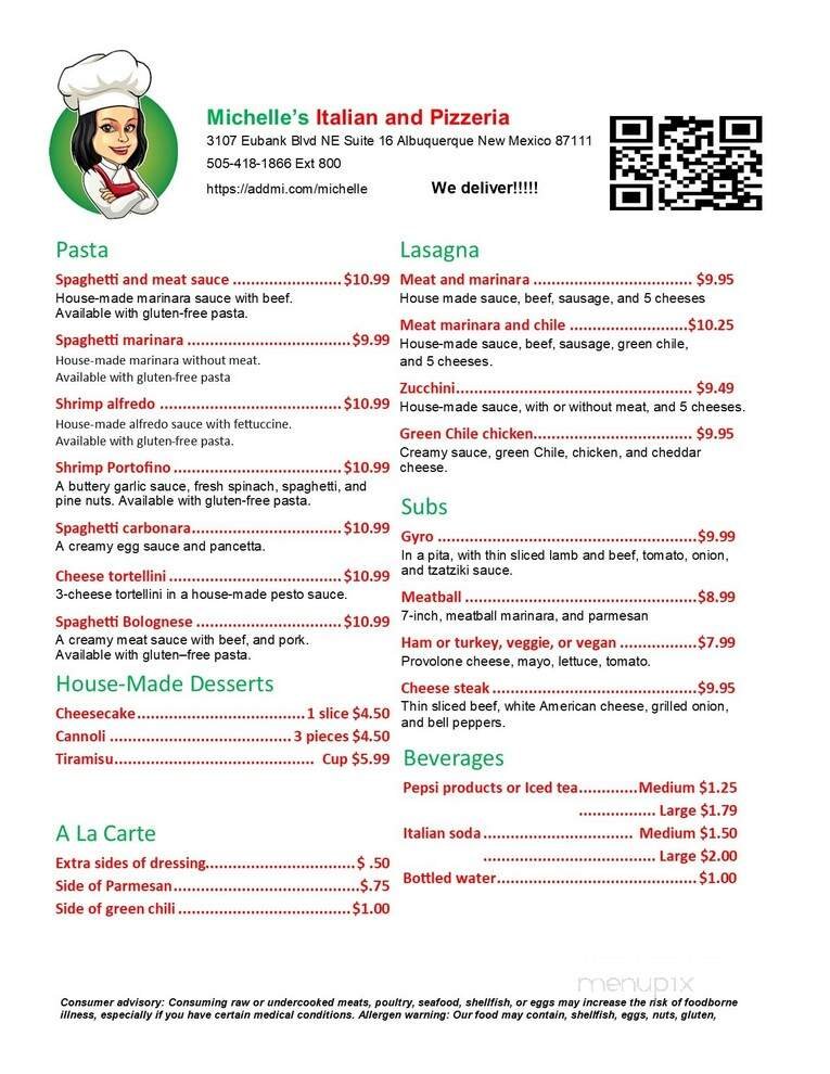 Menu page 1