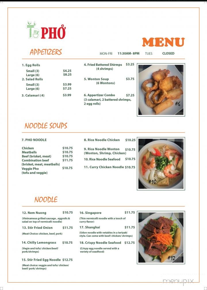 Menu page 1