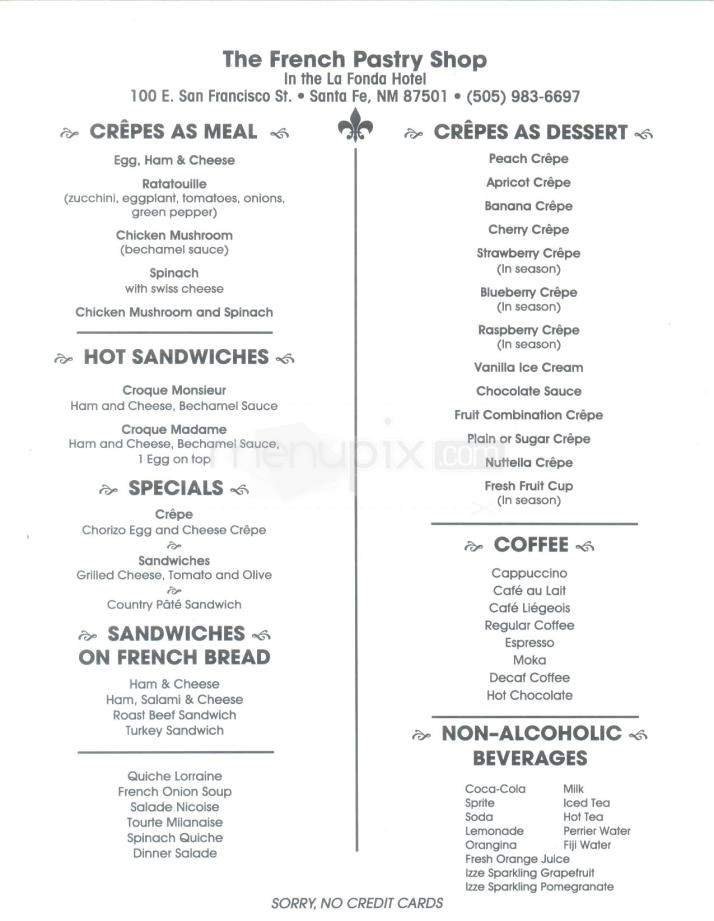 Menu page 1