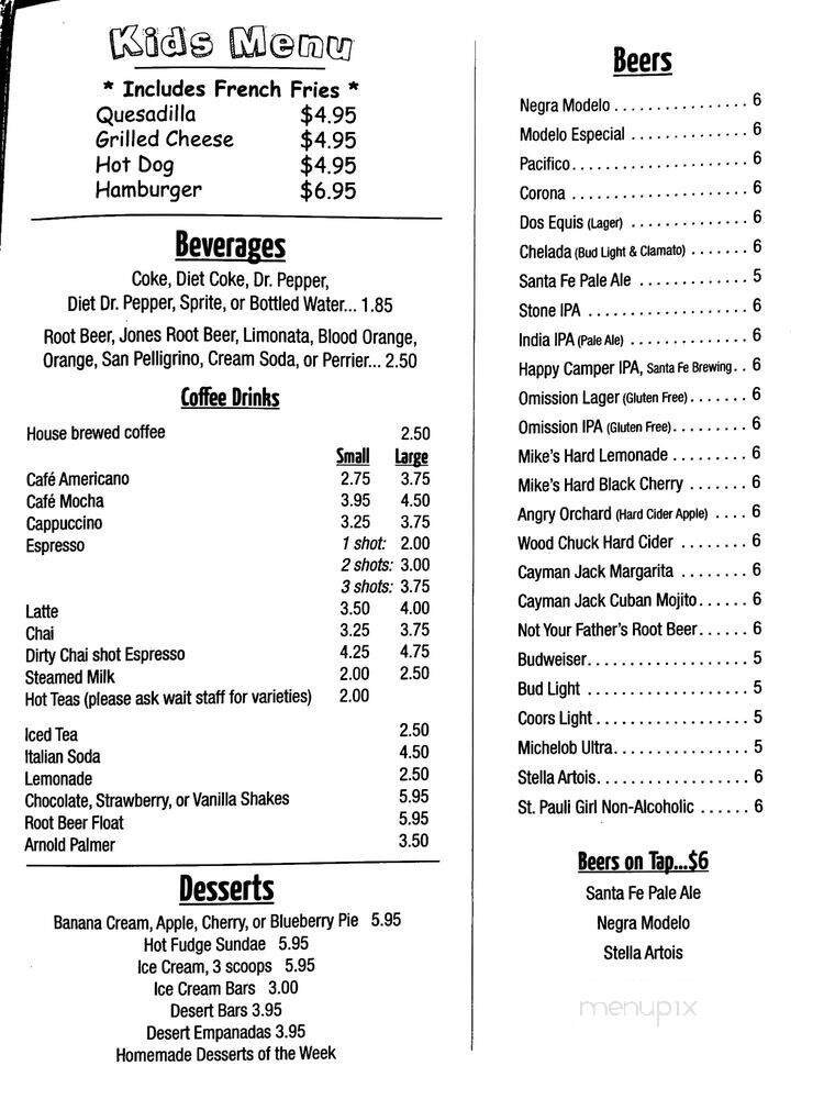 Menu page 1