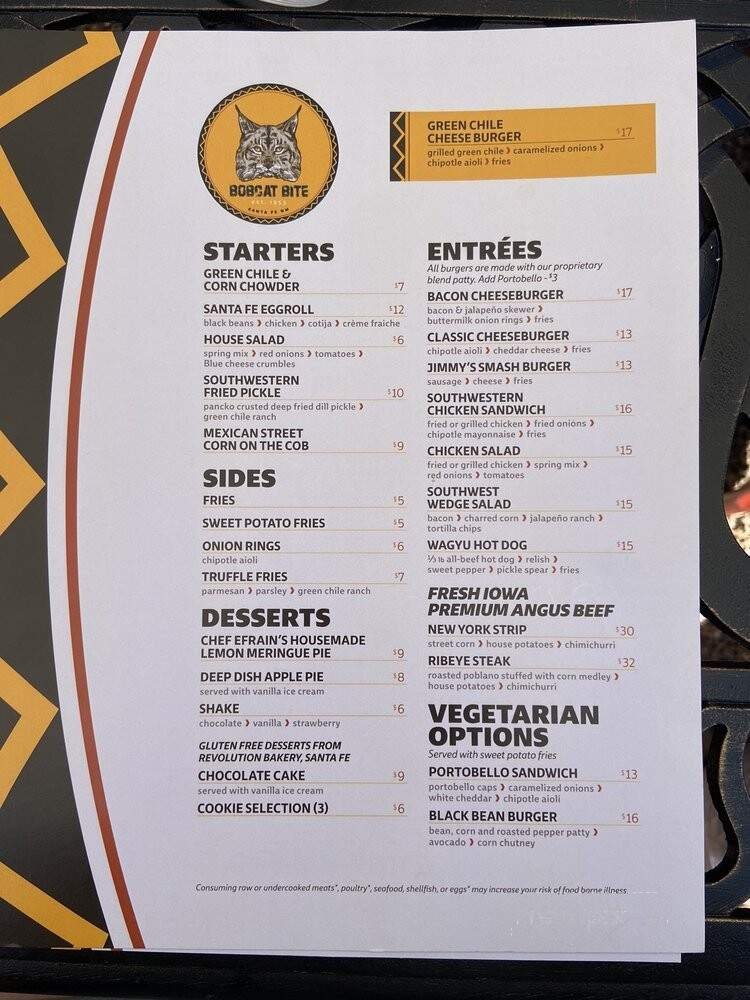 Menu page 1