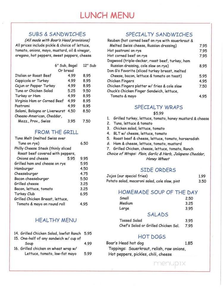 Menu page 2