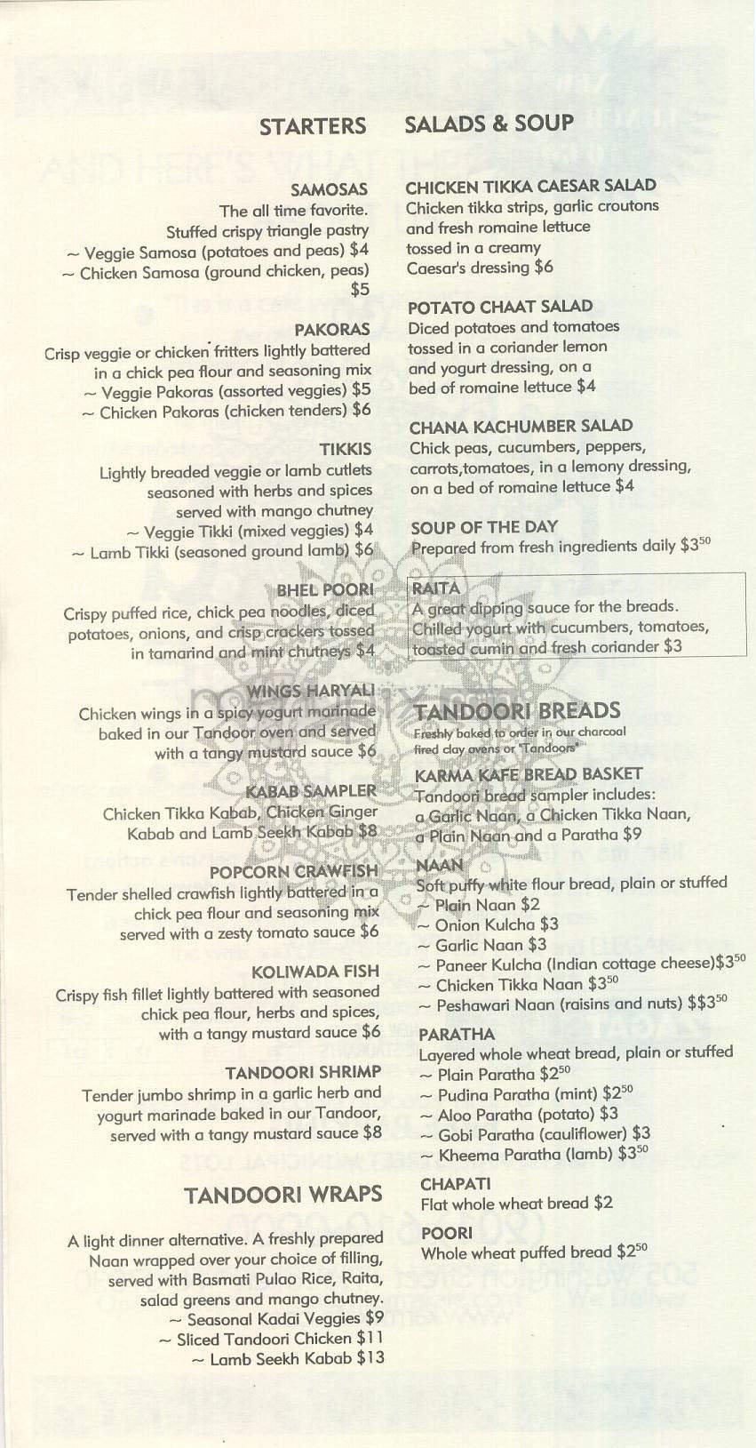 Menu page 2