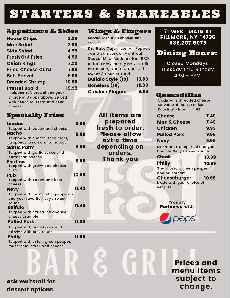 Menu page 1
