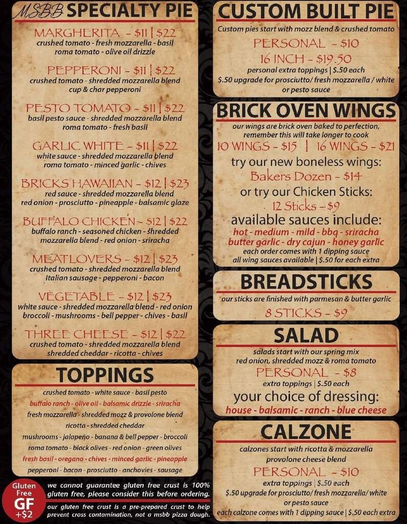 Menu page 1