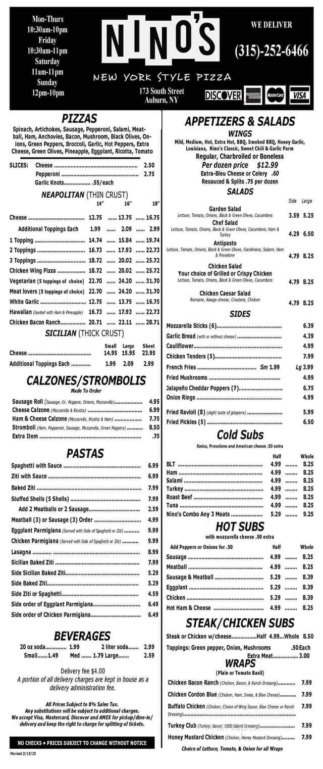 Menu page 1