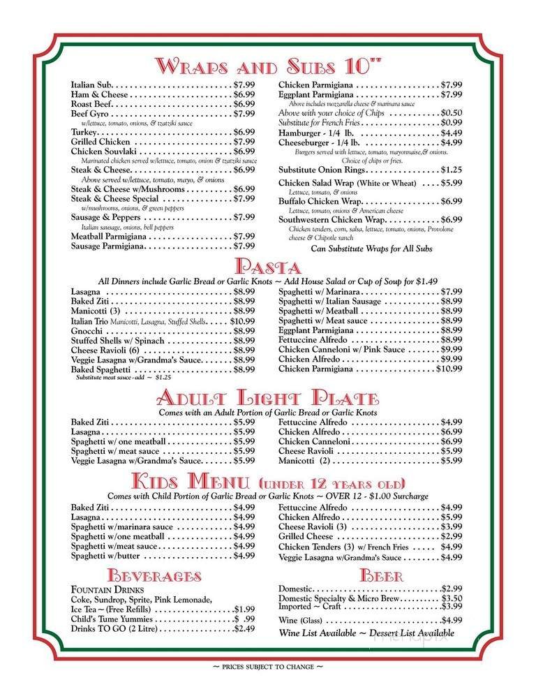 Menu page 2