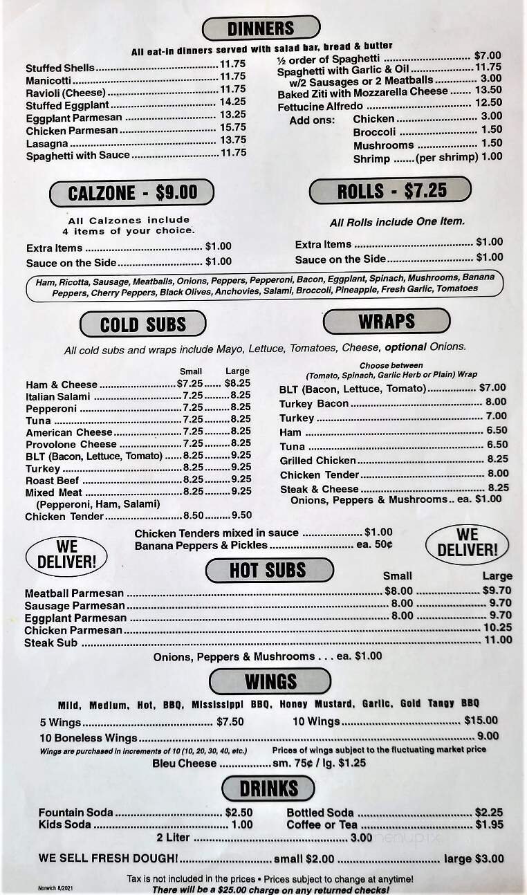 Menu page 1