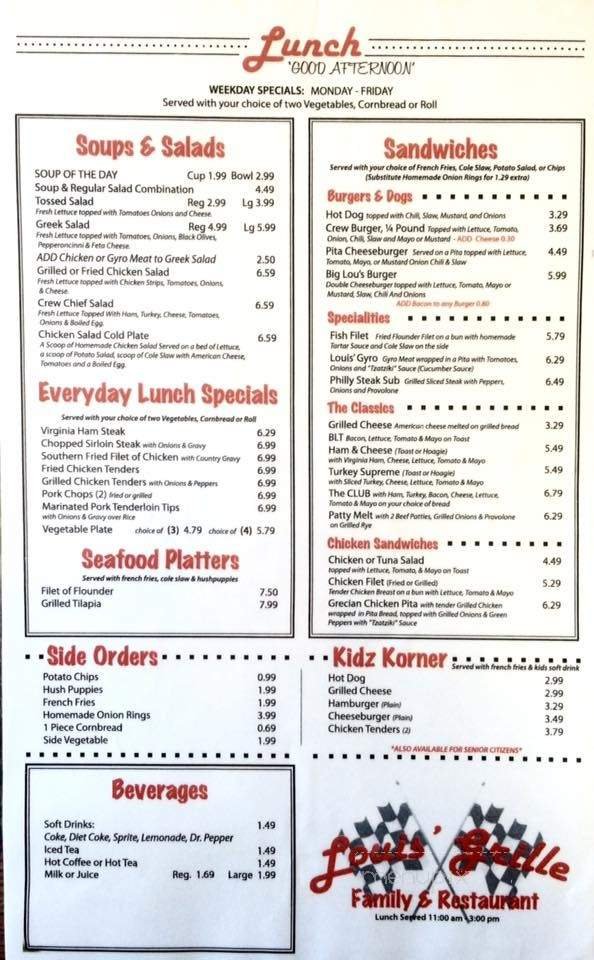 Menu page 1