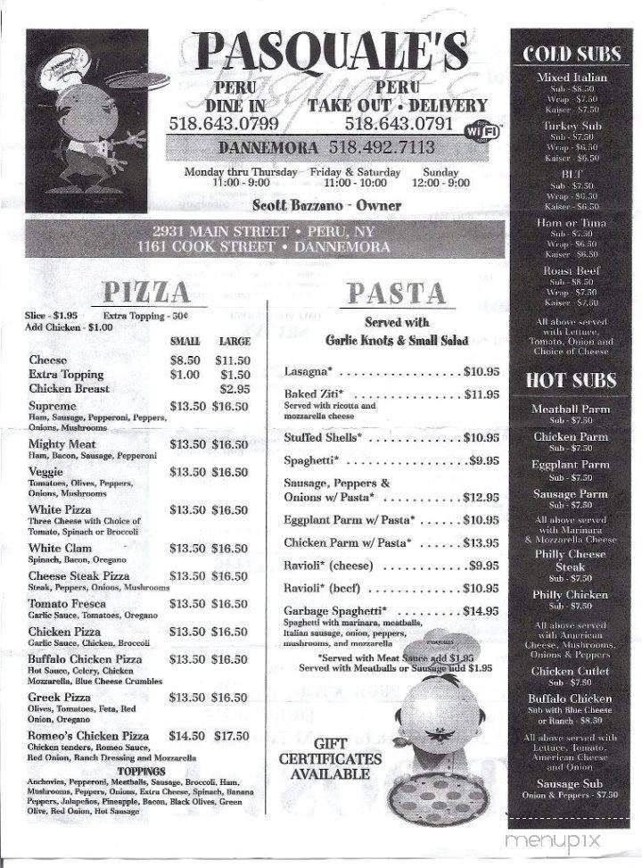 Menu page 1