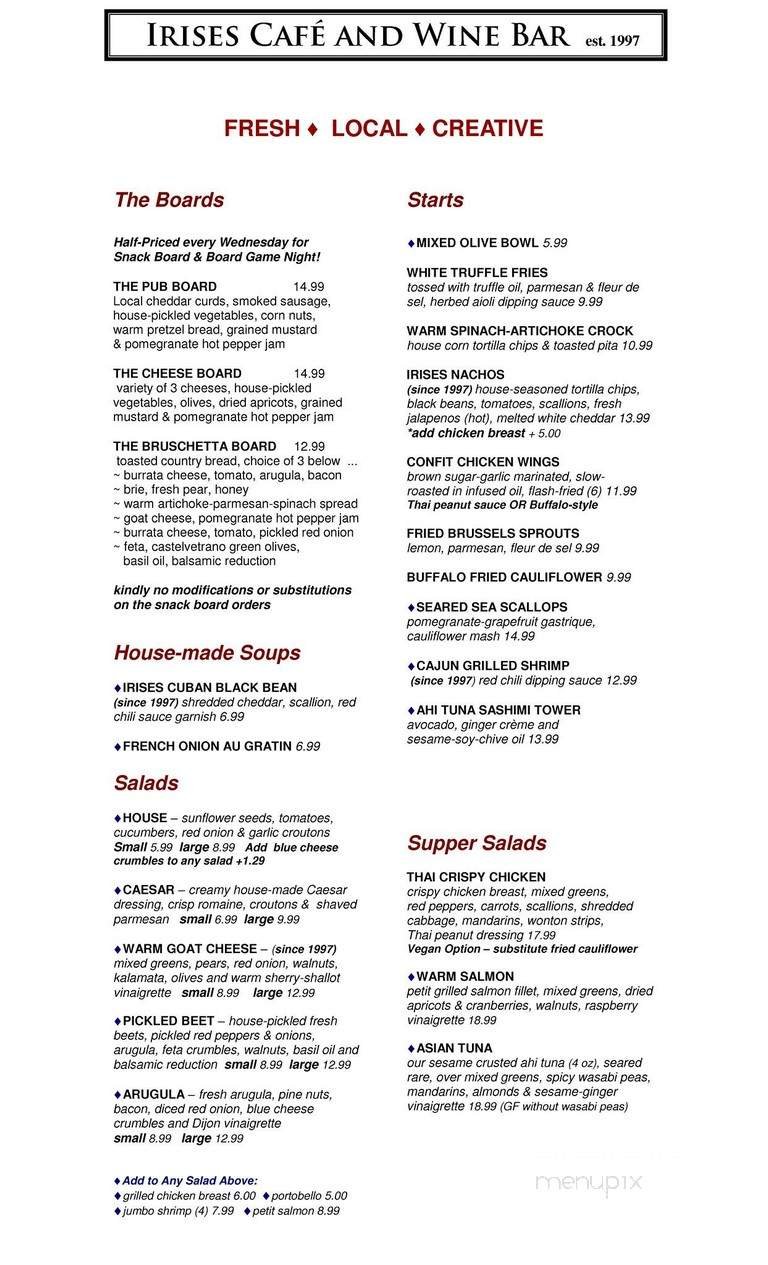 Menu page 1