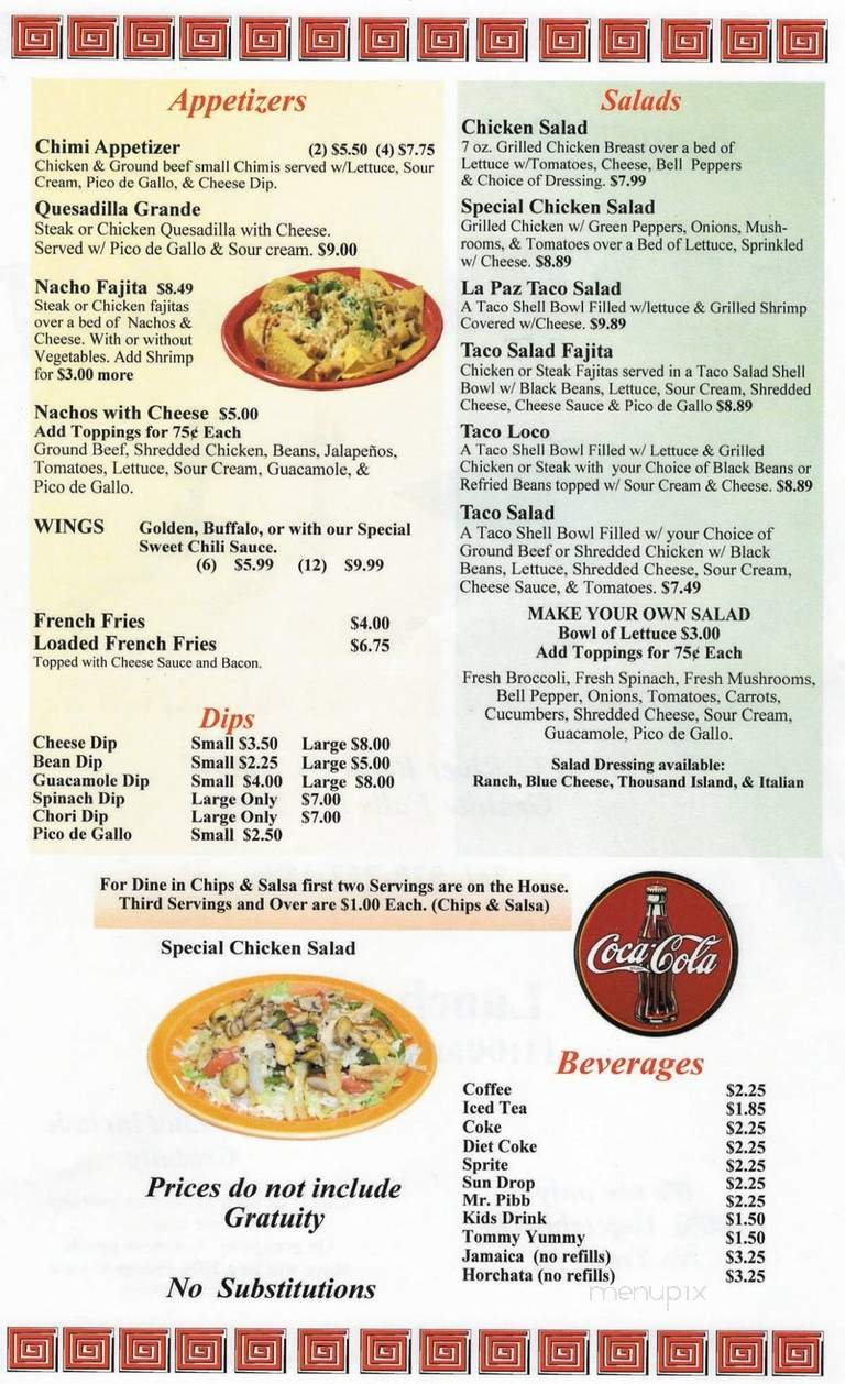 Menu page 1