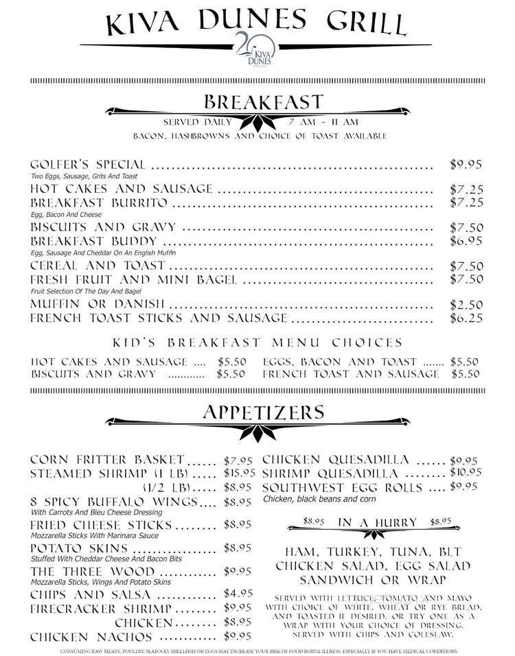 Menu page 1