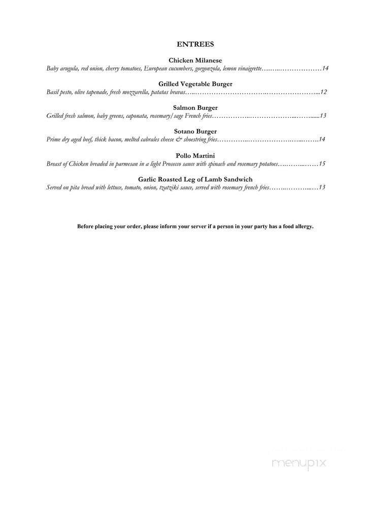 Menu page 1