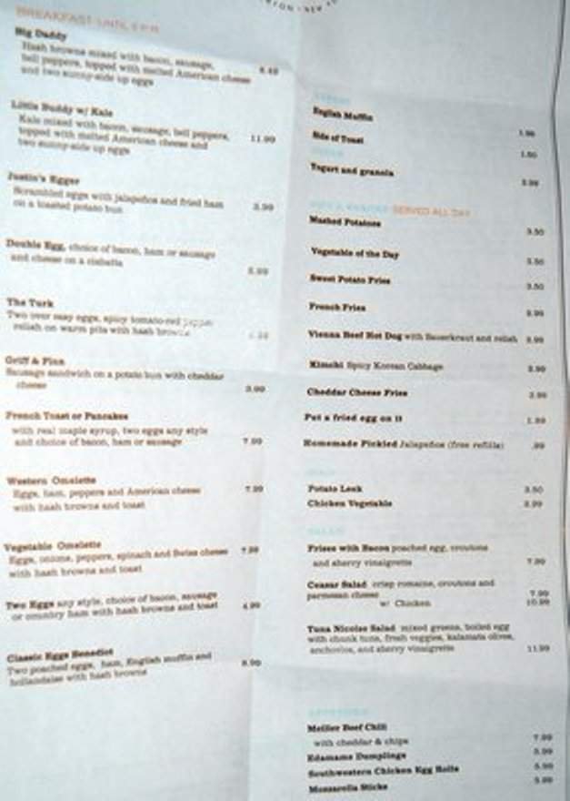 Menu page 1