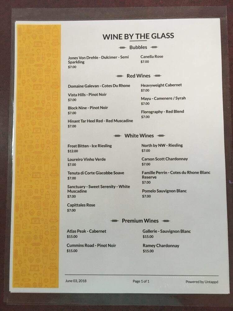 Menu page 1