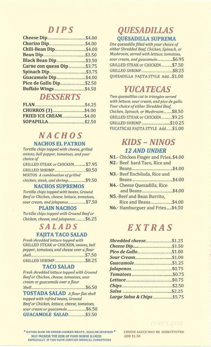 Menu page 2