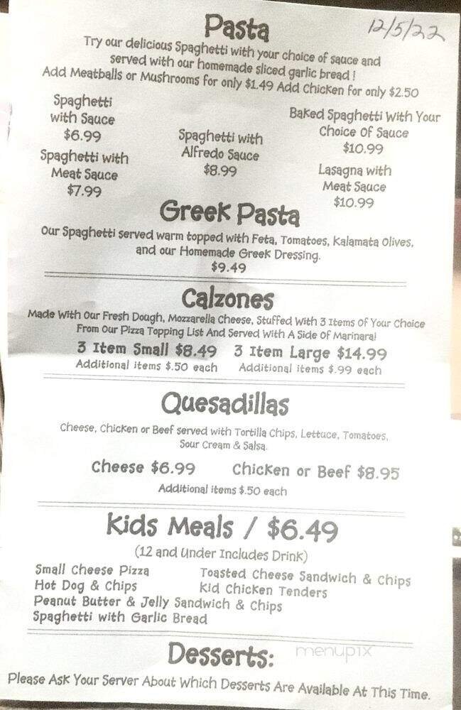 Menu page 1