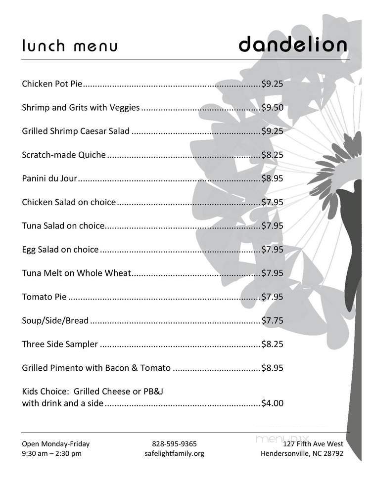 Menu page 1