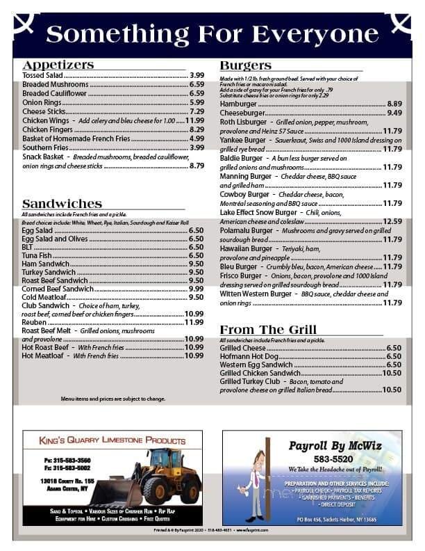 Menu page 1