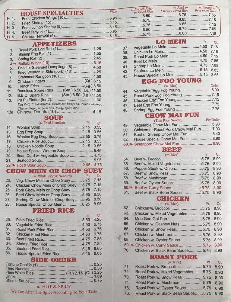 Menu page 1