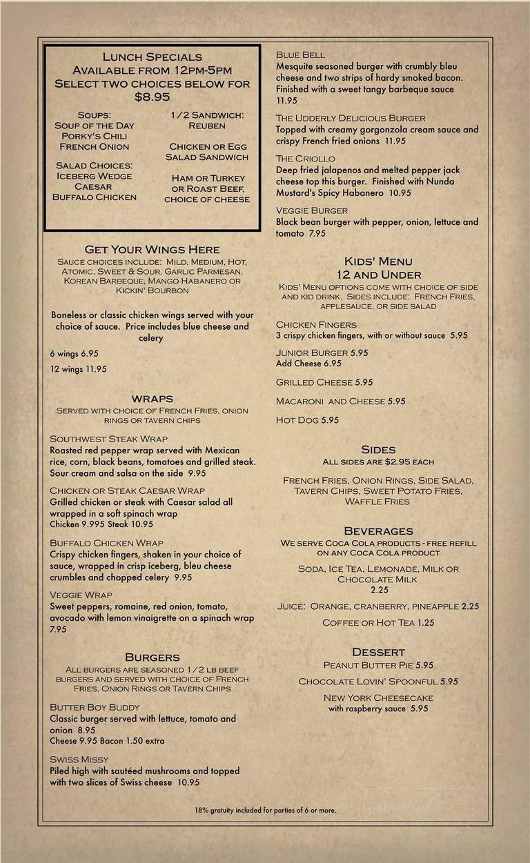Menu page 1