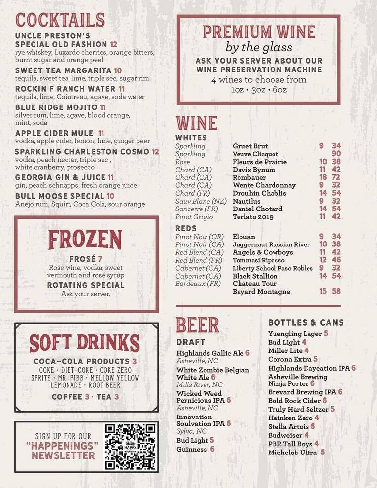 Menu page 1