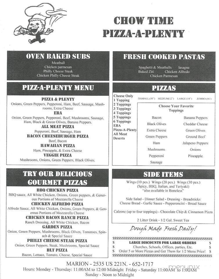 Menu page 1