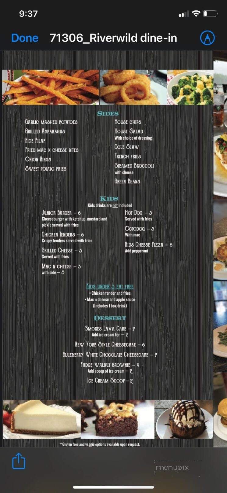 Menu page 1