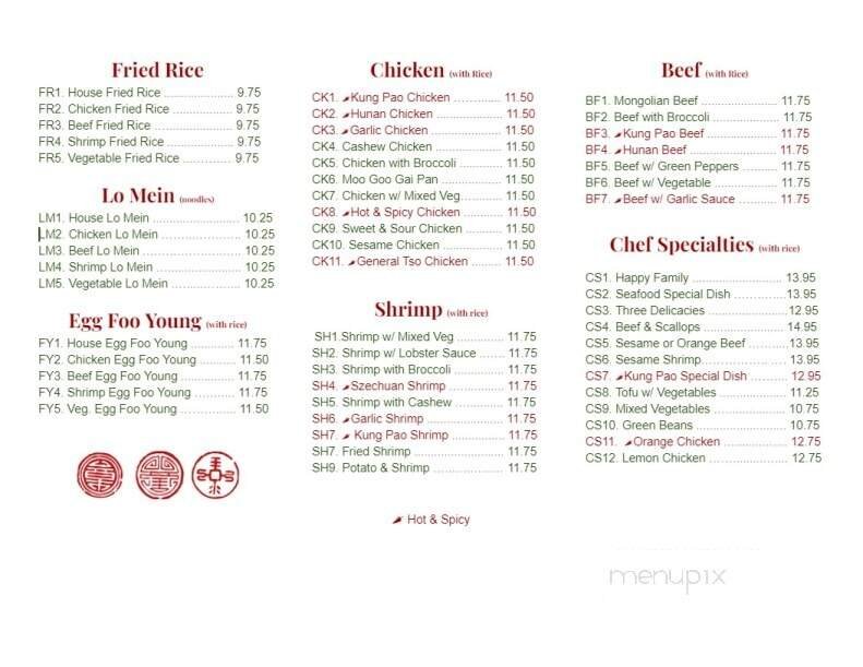Menu page 1