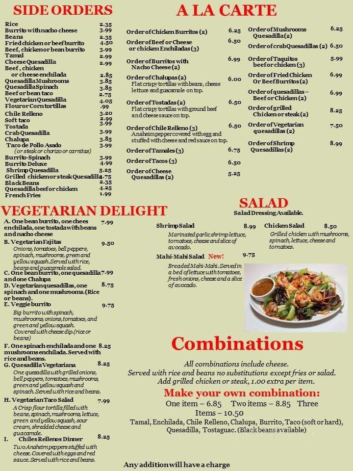 Menu page 1