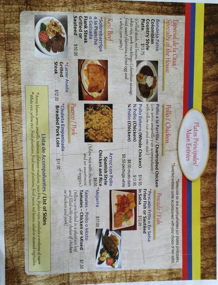 Menu page 1