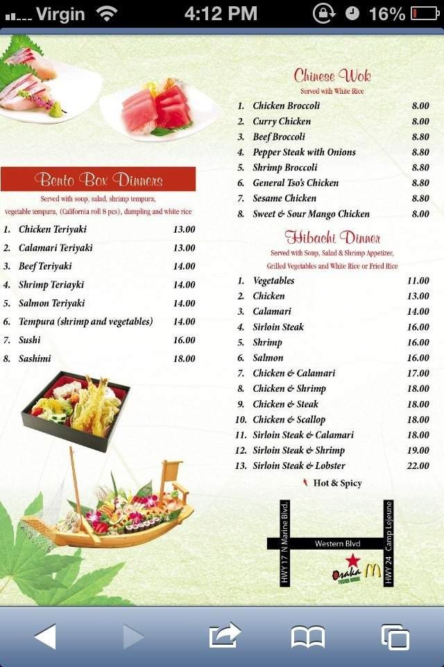 Menu page 1