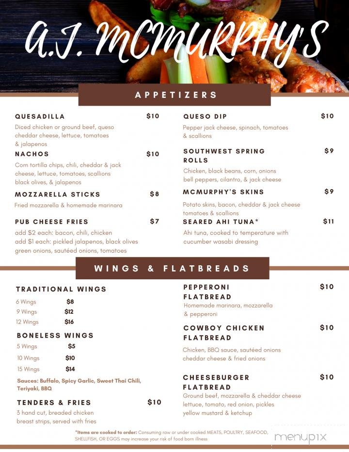 Menu page 1