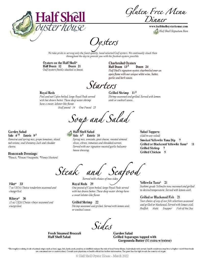 Menu page 1