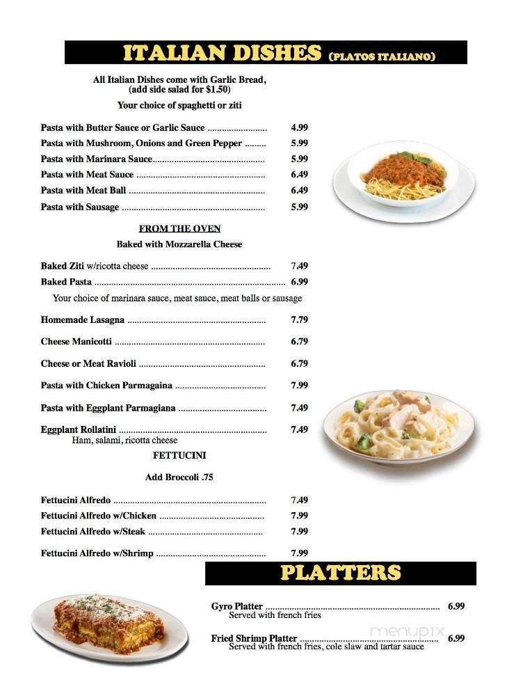 Menu page 1