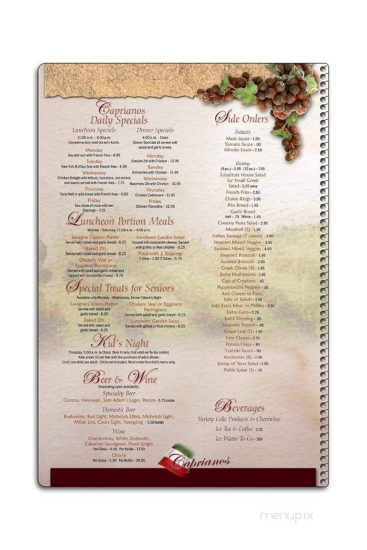 Menu page 1