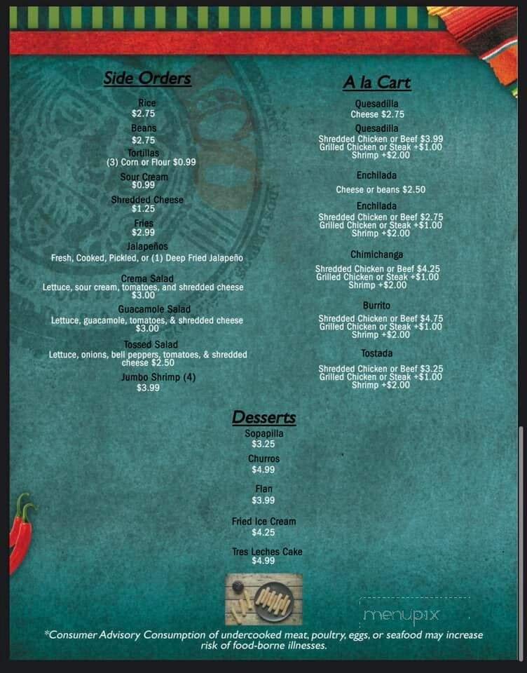 Menu page 1