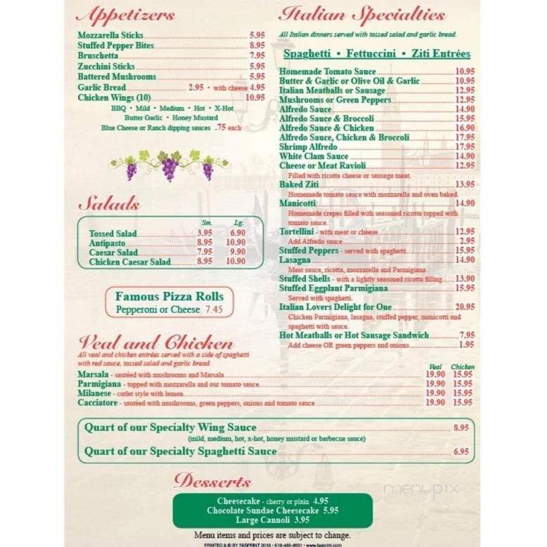 Menu page 1