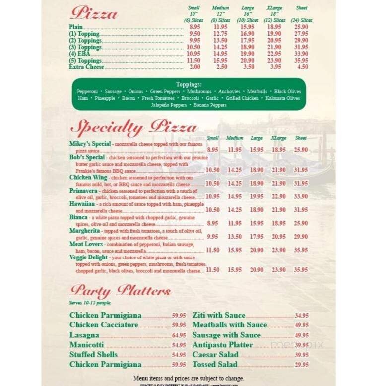Menu page 2