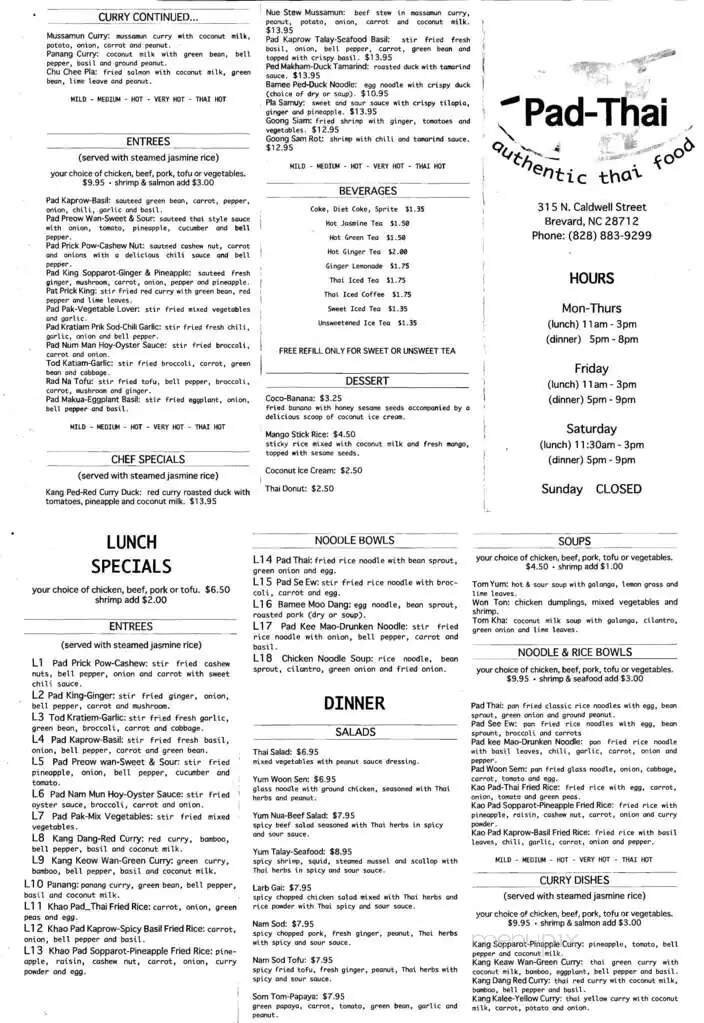 Menu page 1