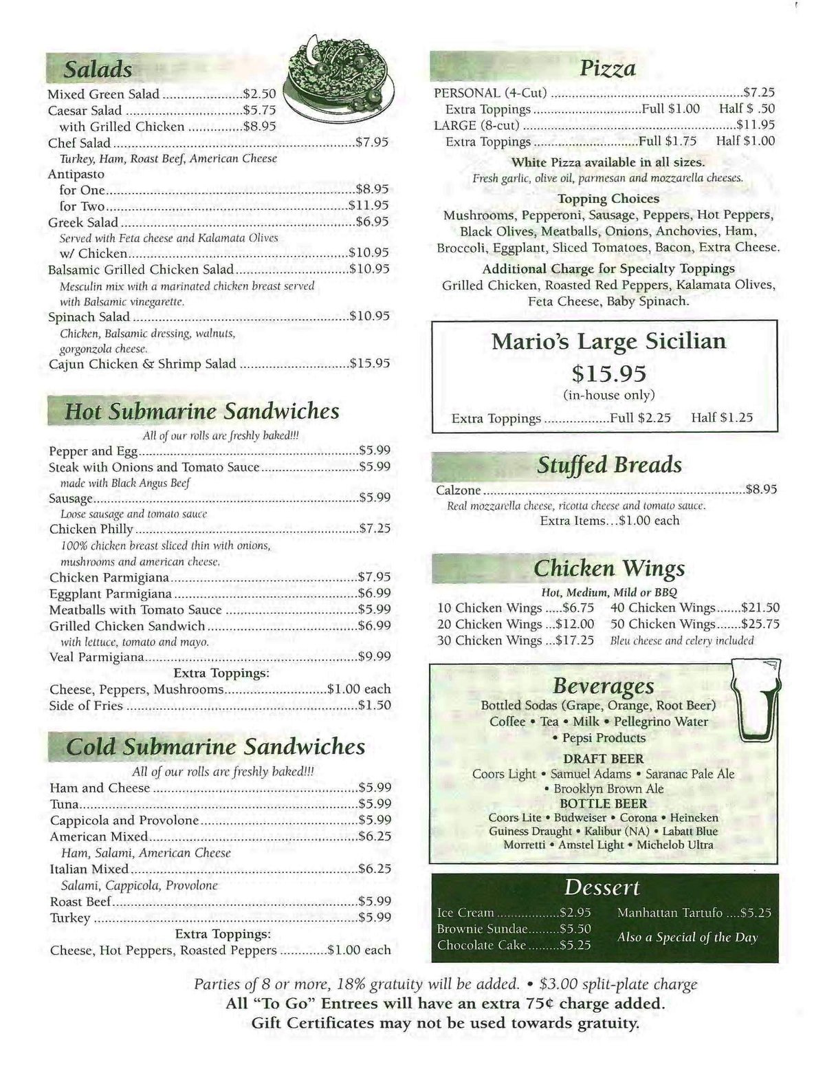 Menu page 2