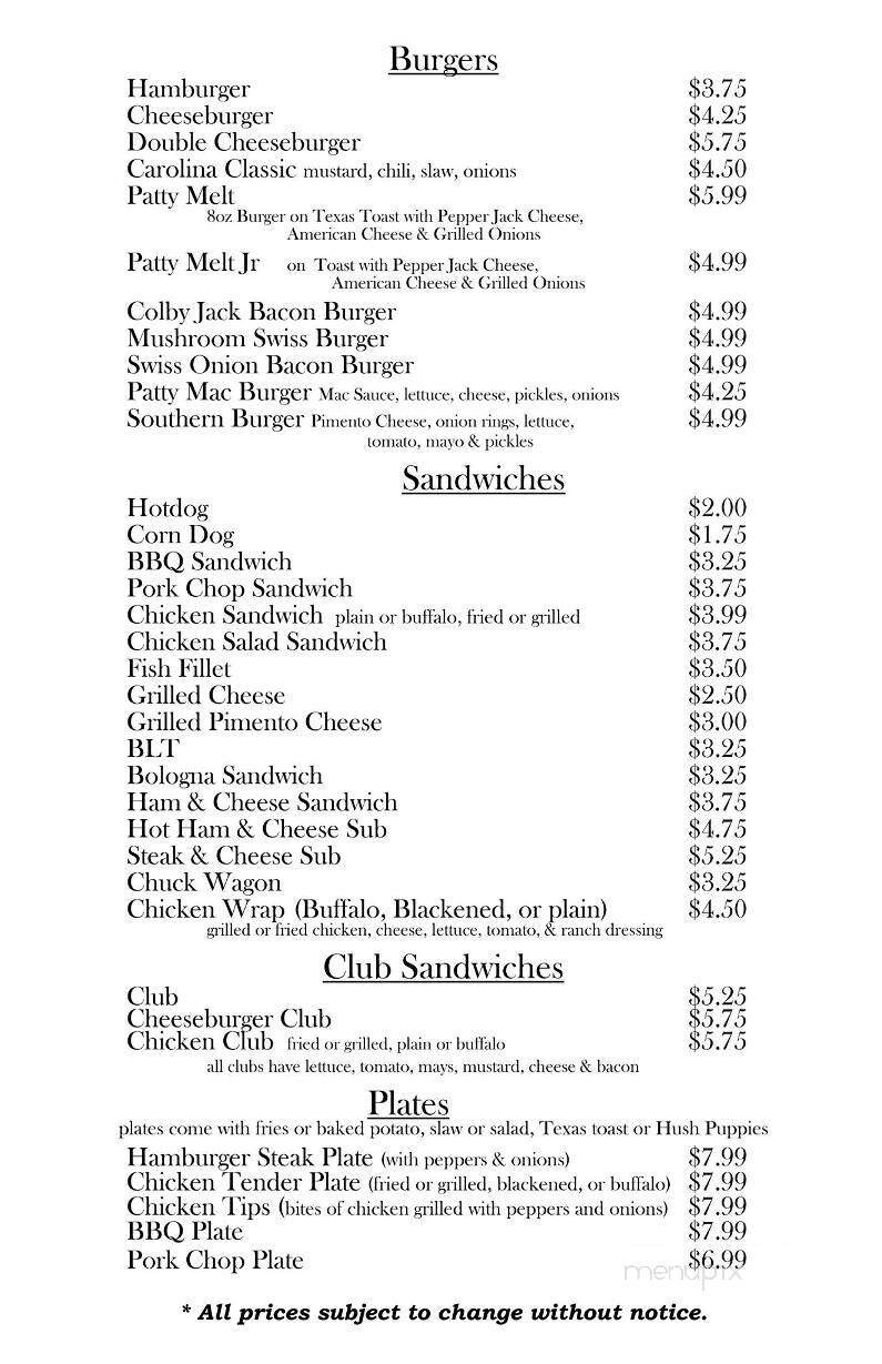 Menu page 1