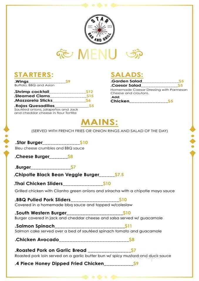 Menu page 1