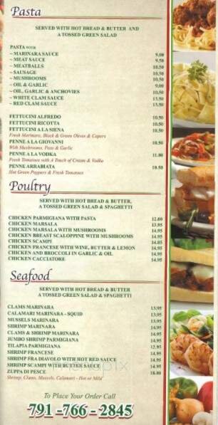 Menu page 1
