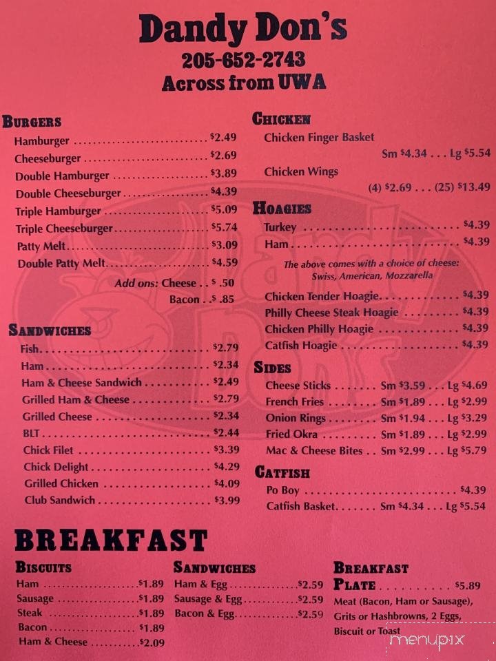 Menu page 1
