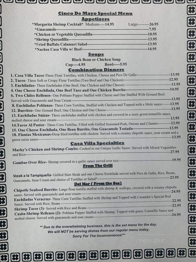 Menu page 1