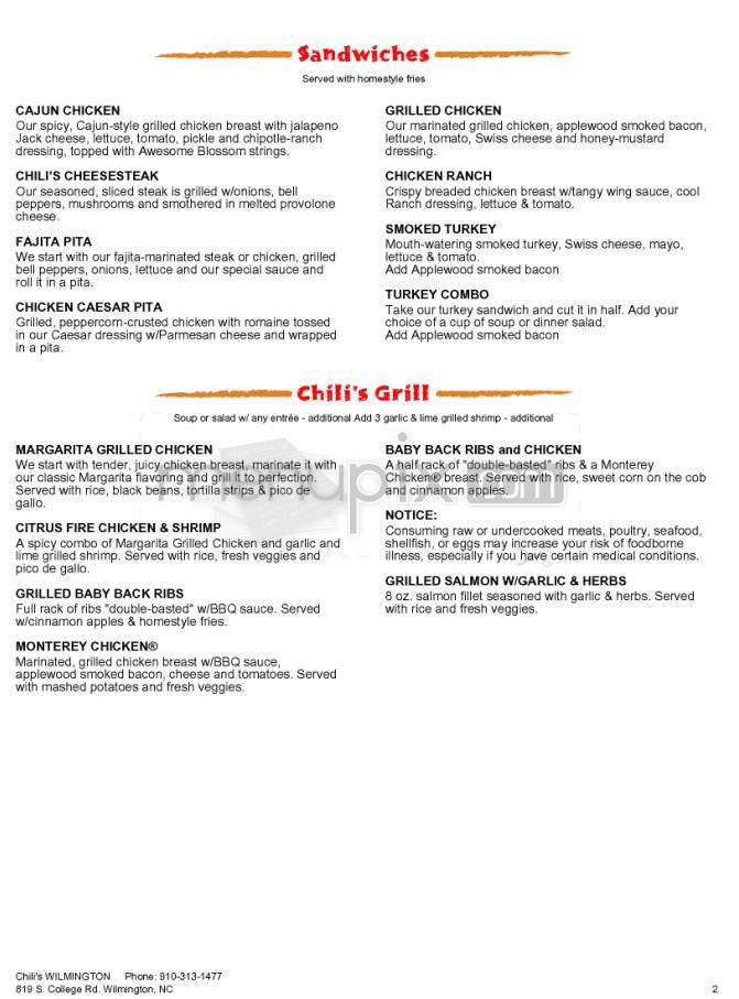 Menu page 2