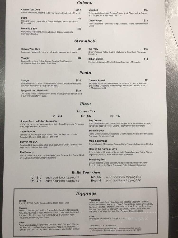 Menu page 1