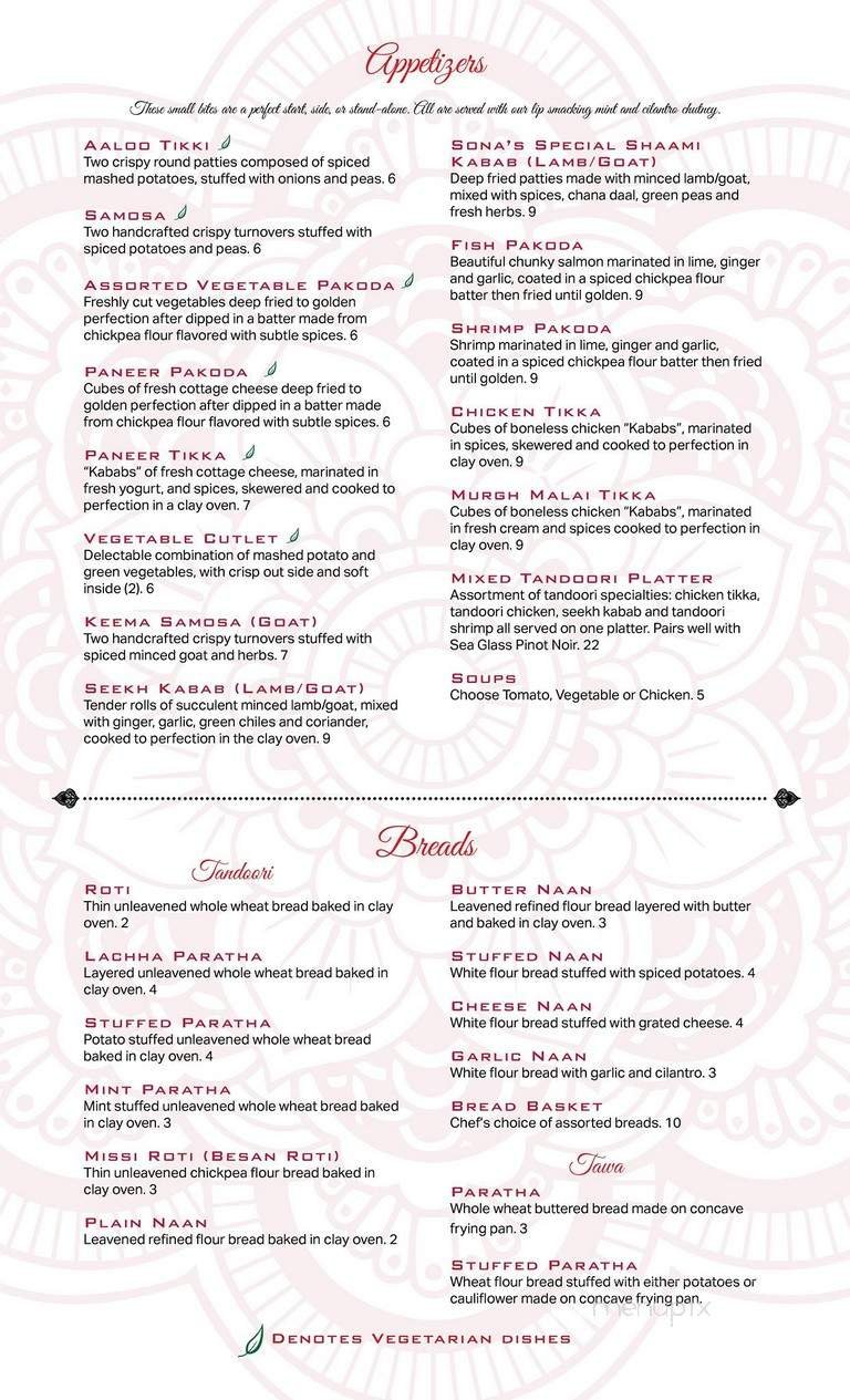 Menu page 1
